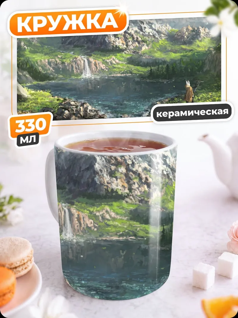 Кружка керамическая Горный пейзаж