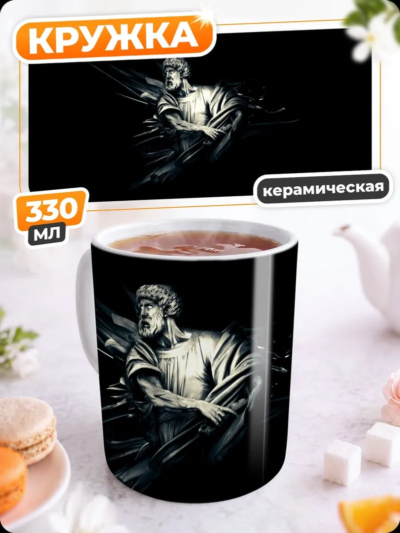 Кружка керамическая Скульптура воина