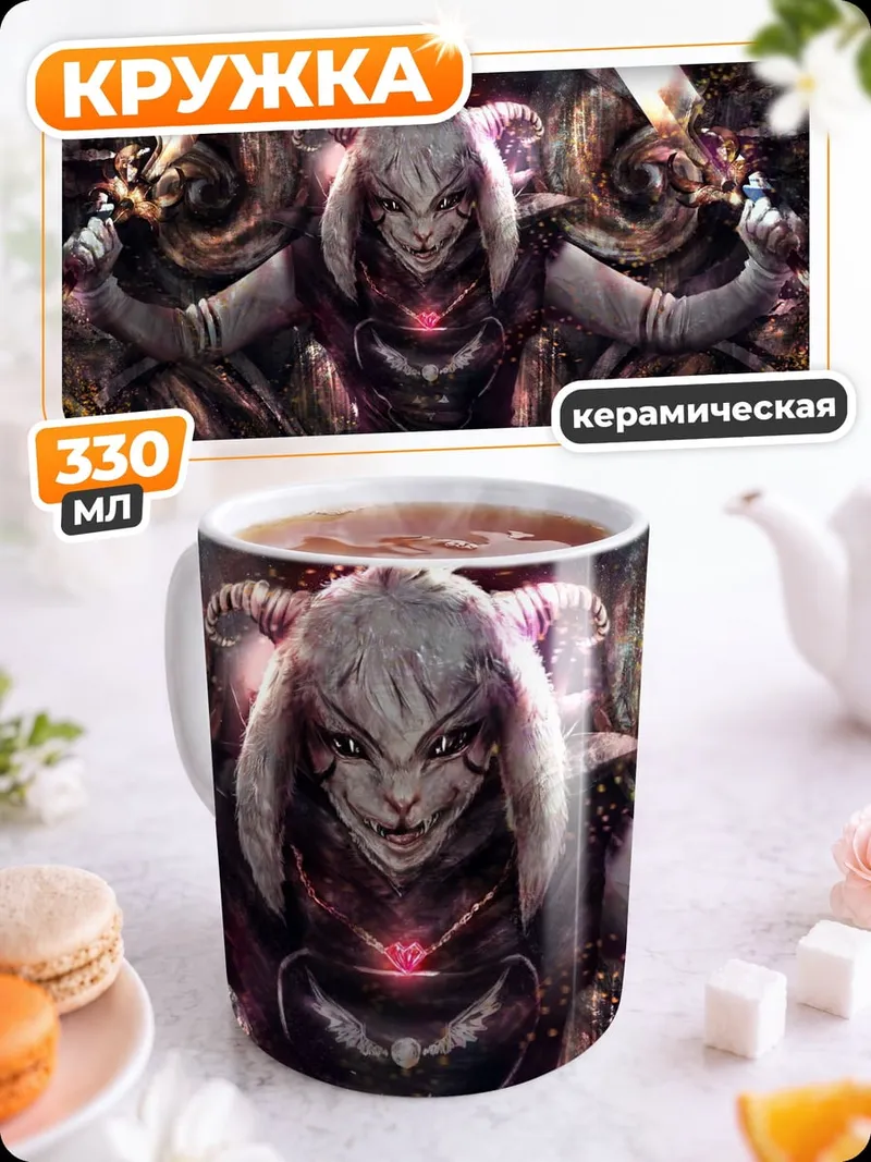 Кружка керамическая Демон с мечами