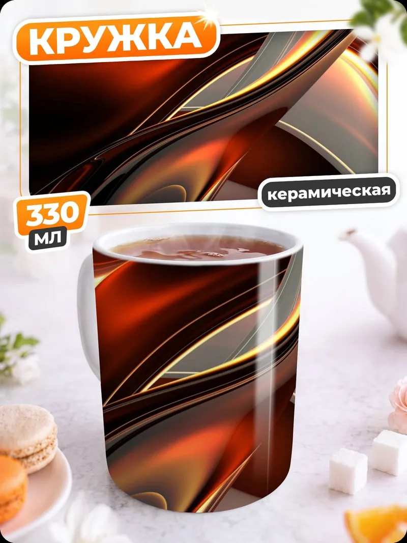 Кружка керамическая Огненная абстракция
