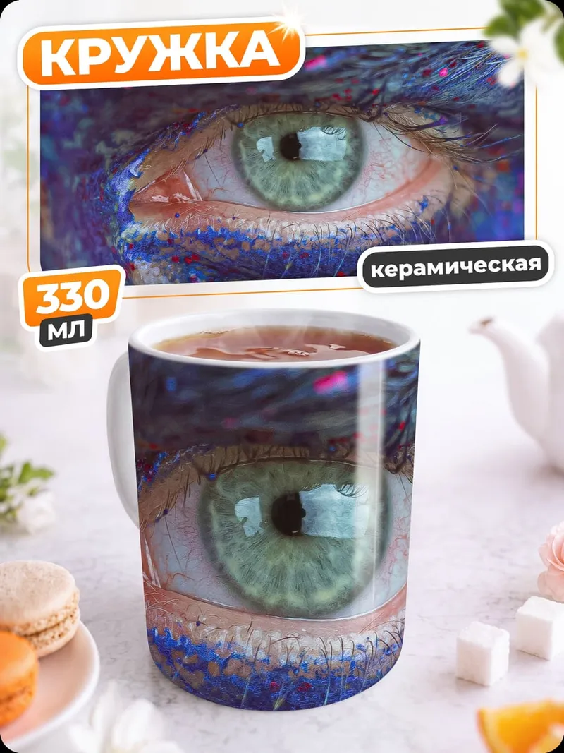 Кружка керамическая Глаз с блёстками