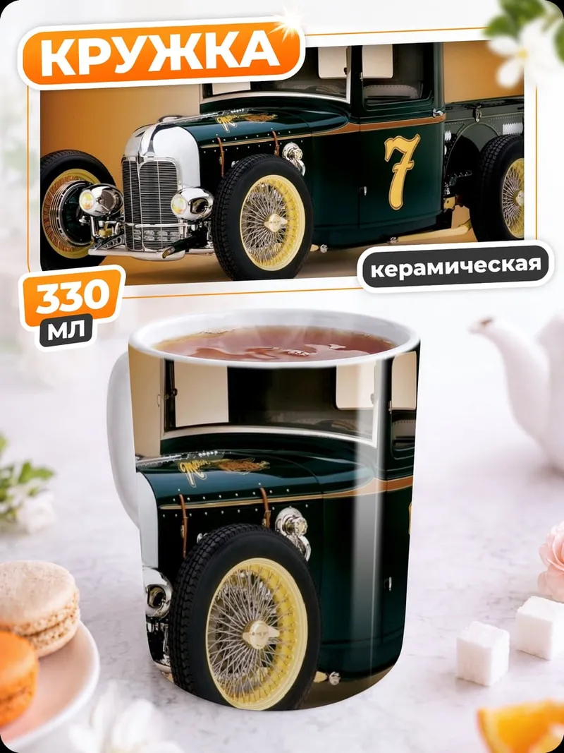 Кружка керамическая хот род машина