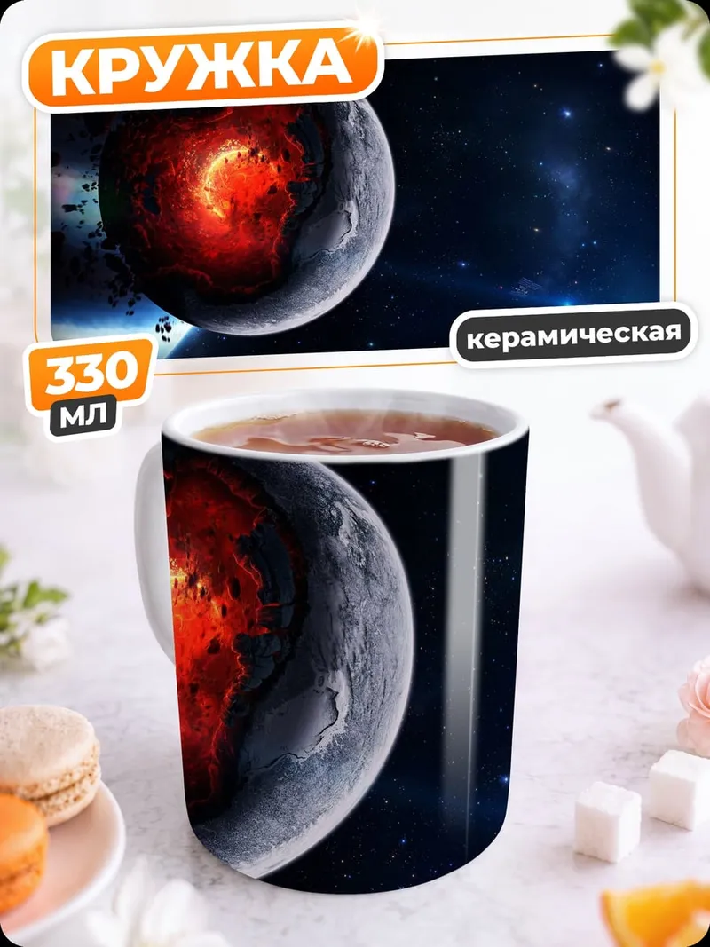 Кружка керамическая Разрушенная планета