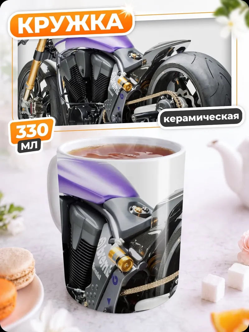 Кружка керамическая Фиолетовый Чоппер