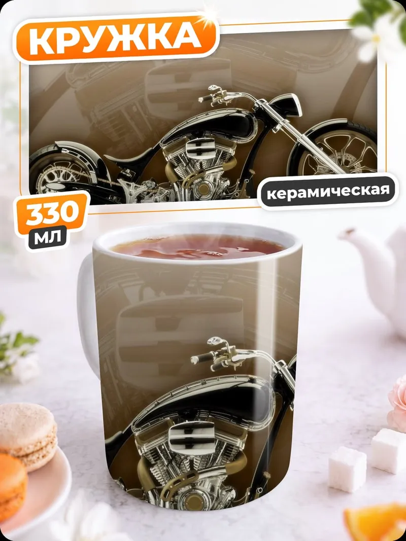 Кружка керамическая Хромированный чоппер