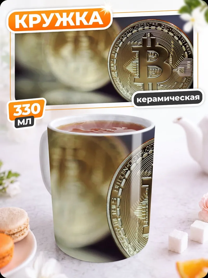 Кружка керамическая Золотой биткоин