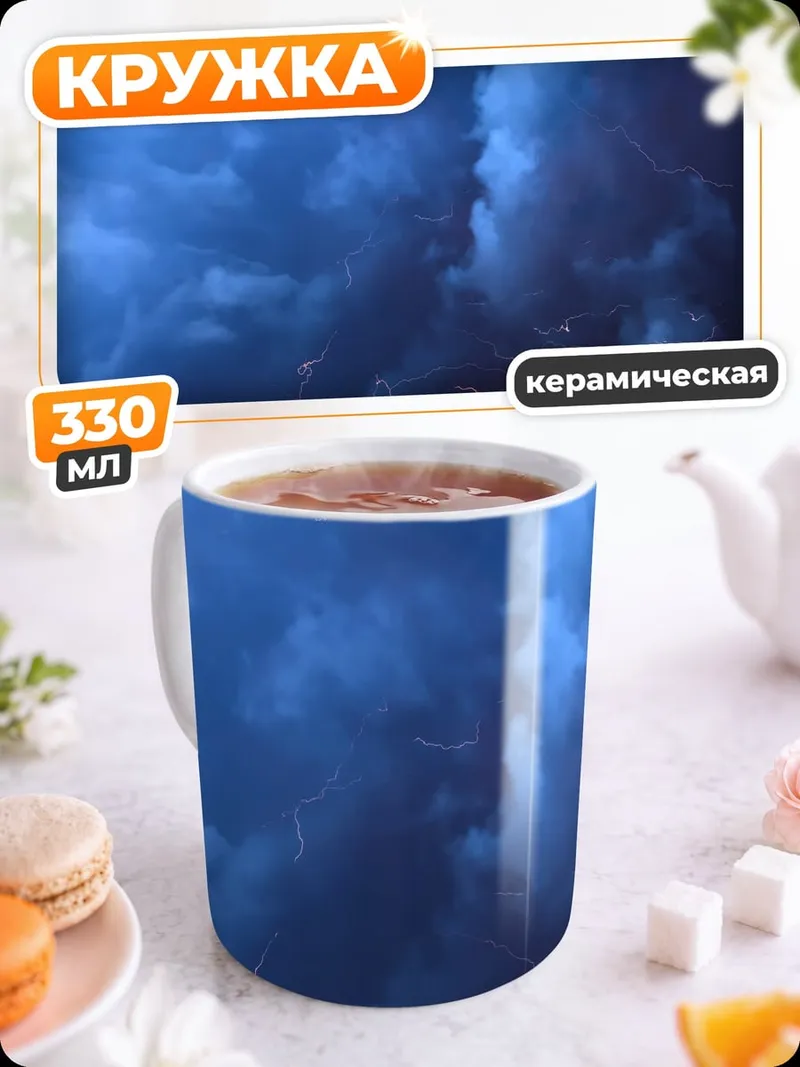 Кружка керамическая Грозовые тучи молнии