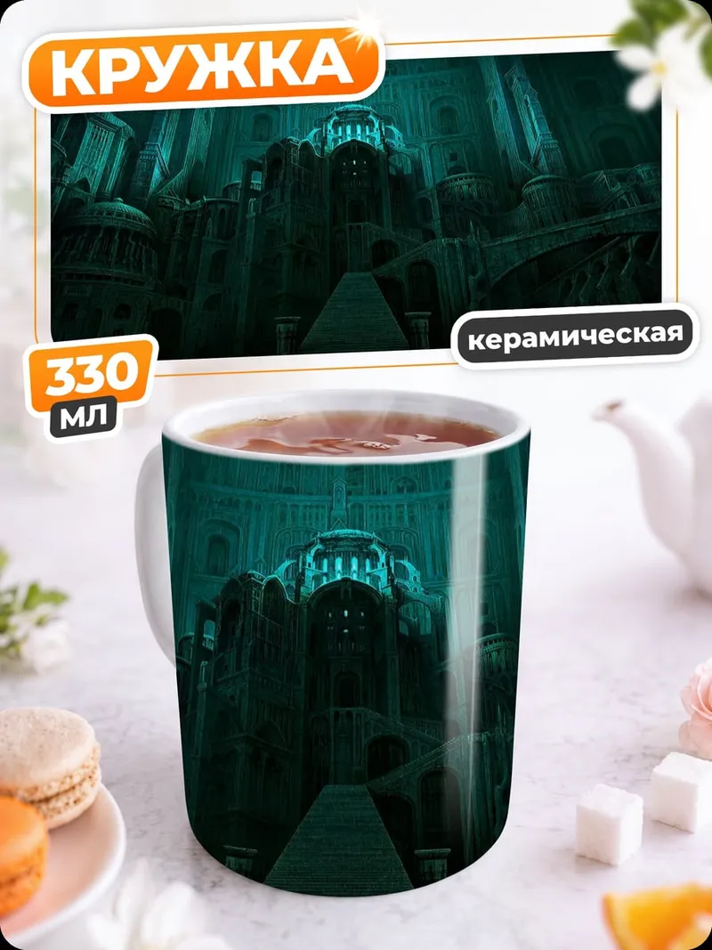 Кружка керамическая Подводный город