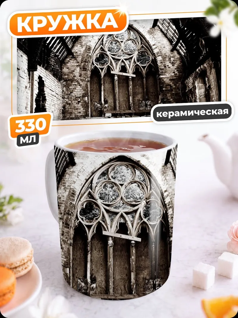 Кружка керамическая Разрушенная церковь