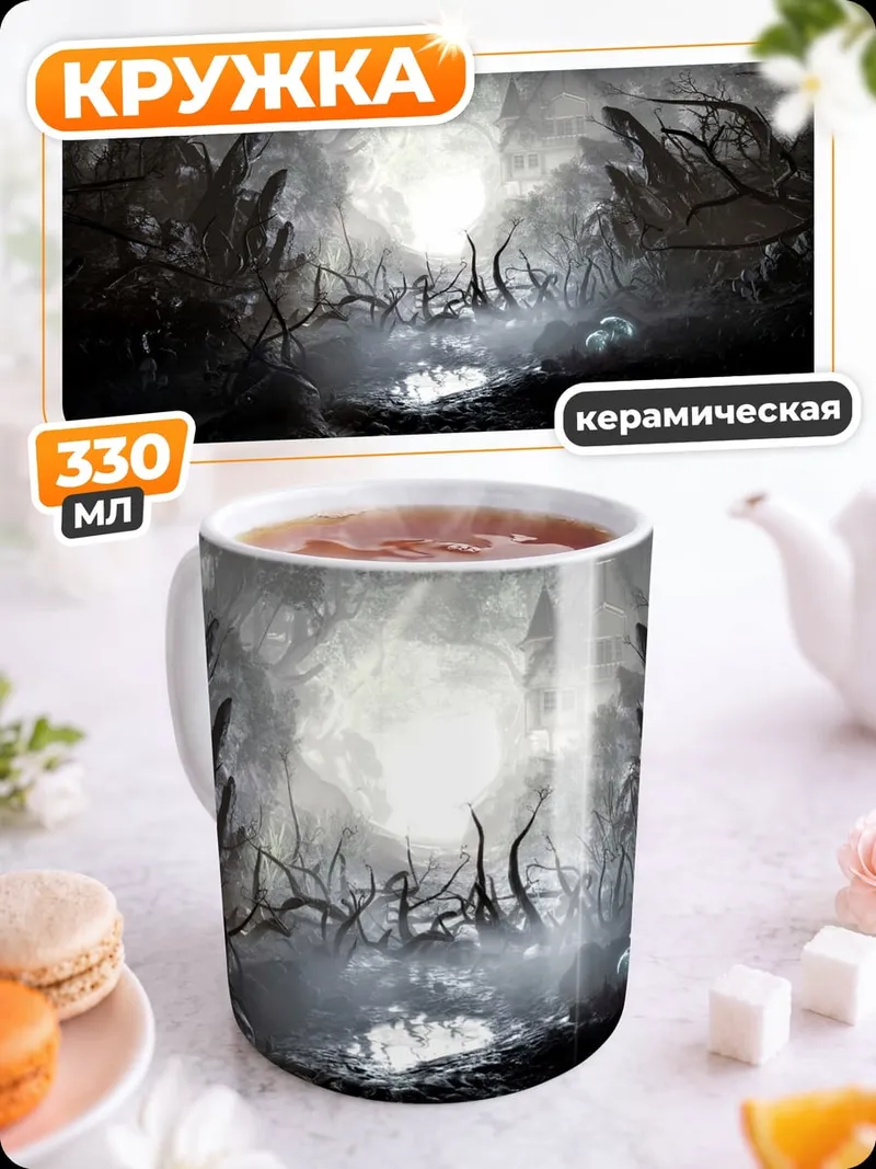 Кружка керамическая Тёмный лес тайна
