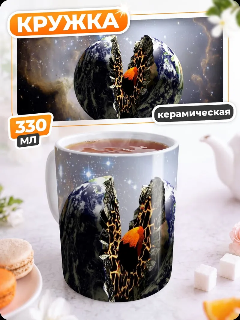 Кружка керамическая Разрушенная Земля космос