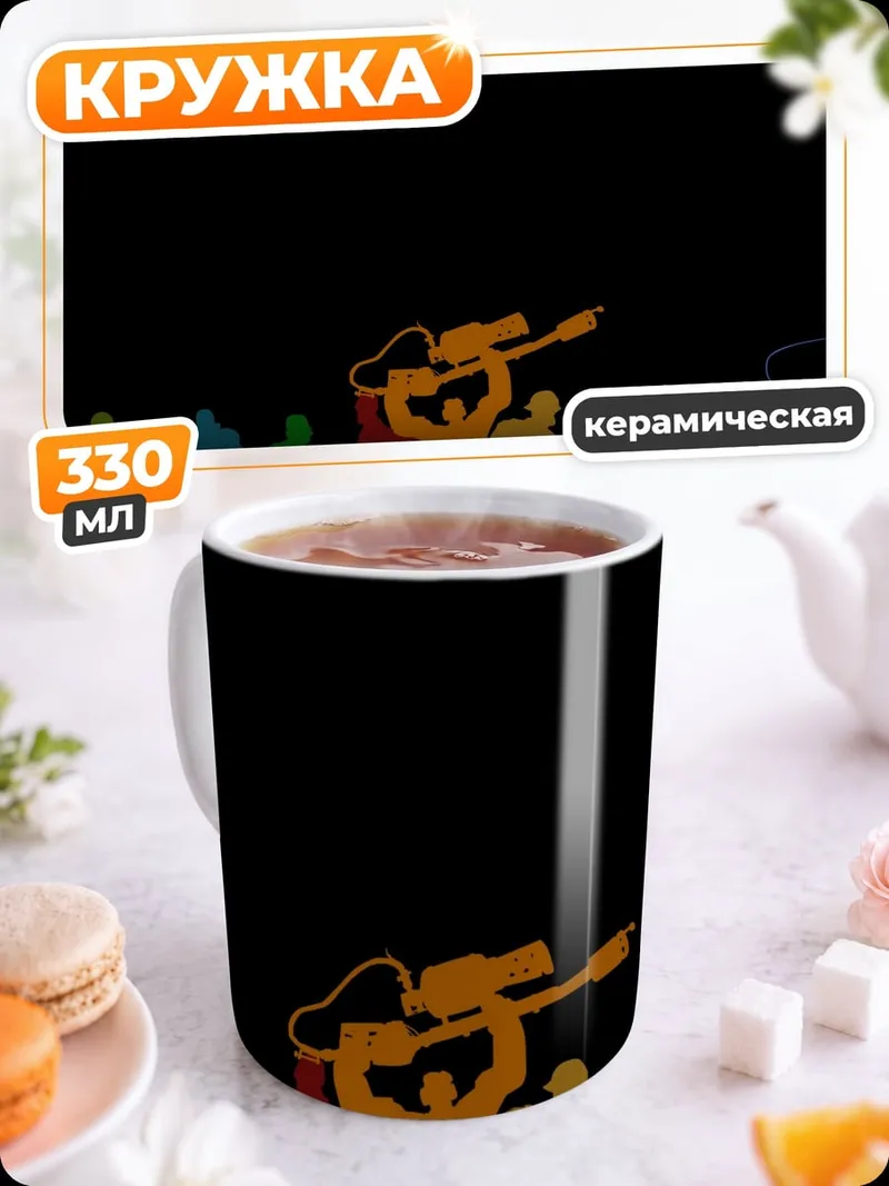 Кружка керамическая Силуэты рок группы