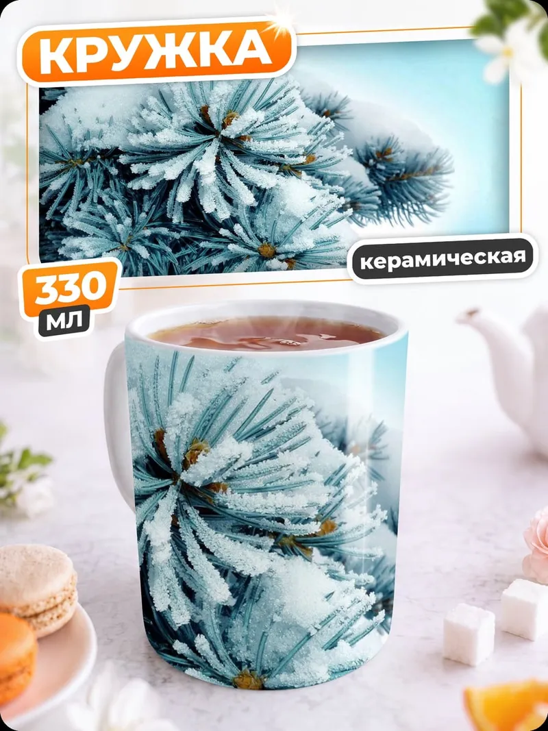 Кружка керамическая Зимняя ель