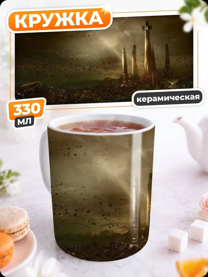 Кружка керамическая фантастический город