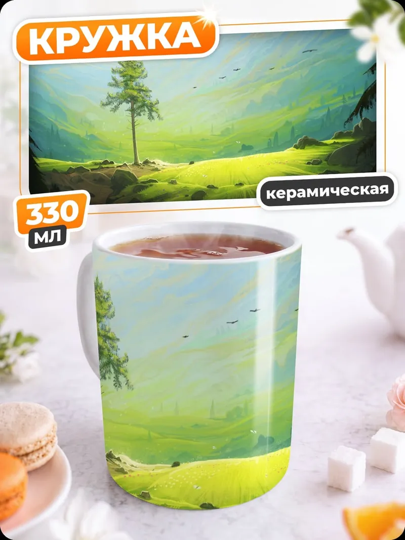 Кружка керамическая Одинокое Дерево Поляна