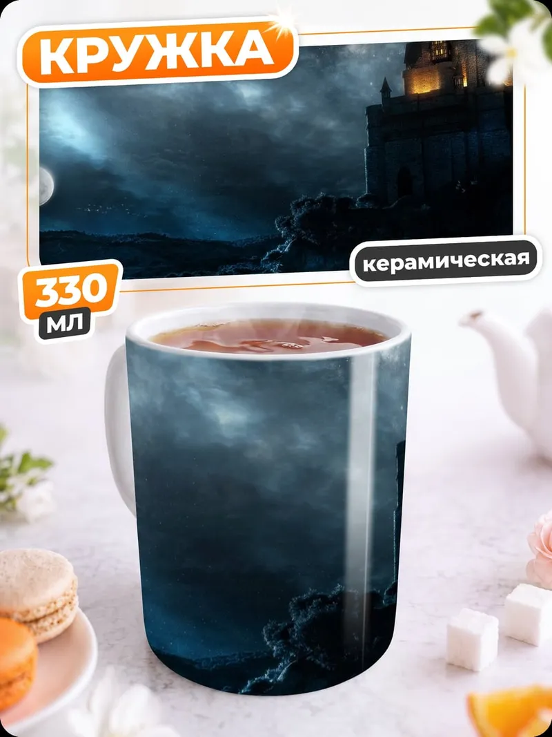 Кружка керамическая Замок в ночи