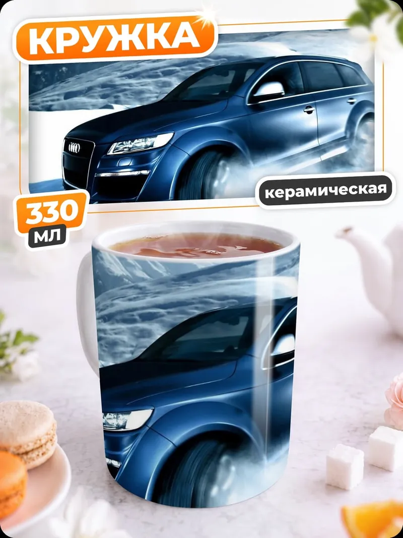 Кружка керамическая Внедорожник в снегу