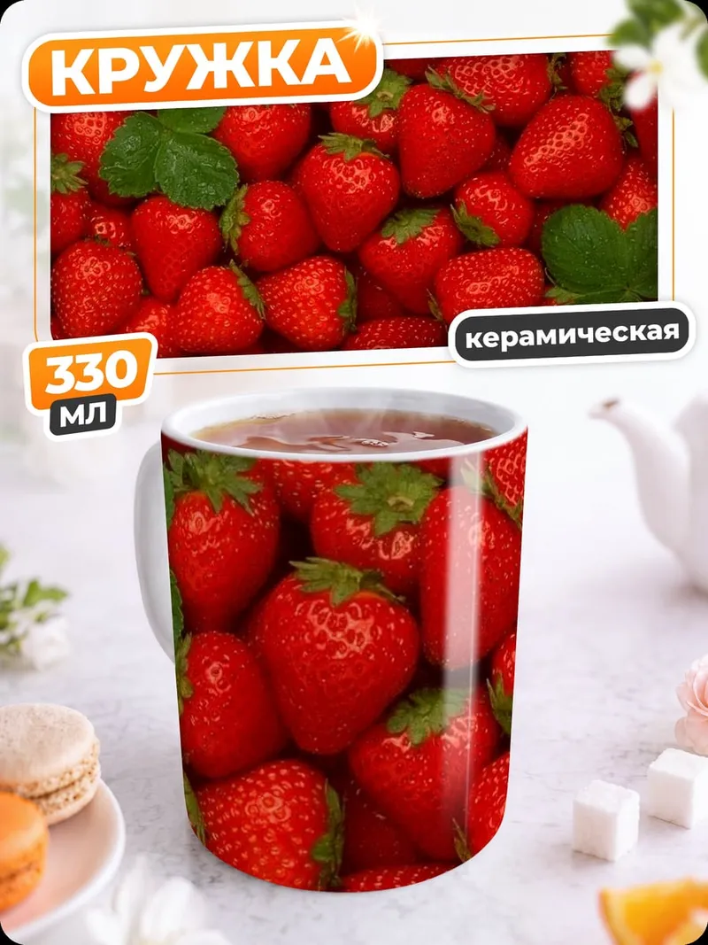 Кружка керамическая Спелая клубника