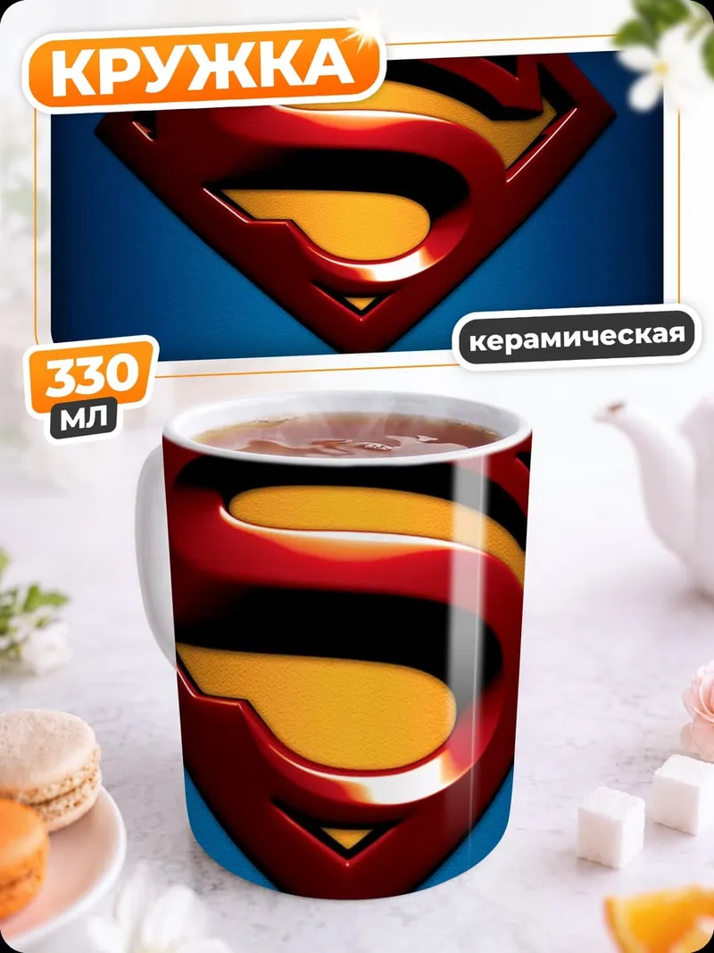 Кружка керамическая Логотип Супермена