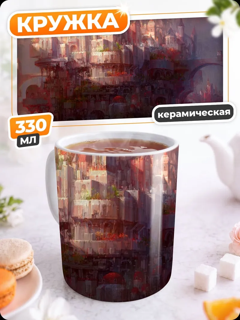 Кружка керамическая сказочный город