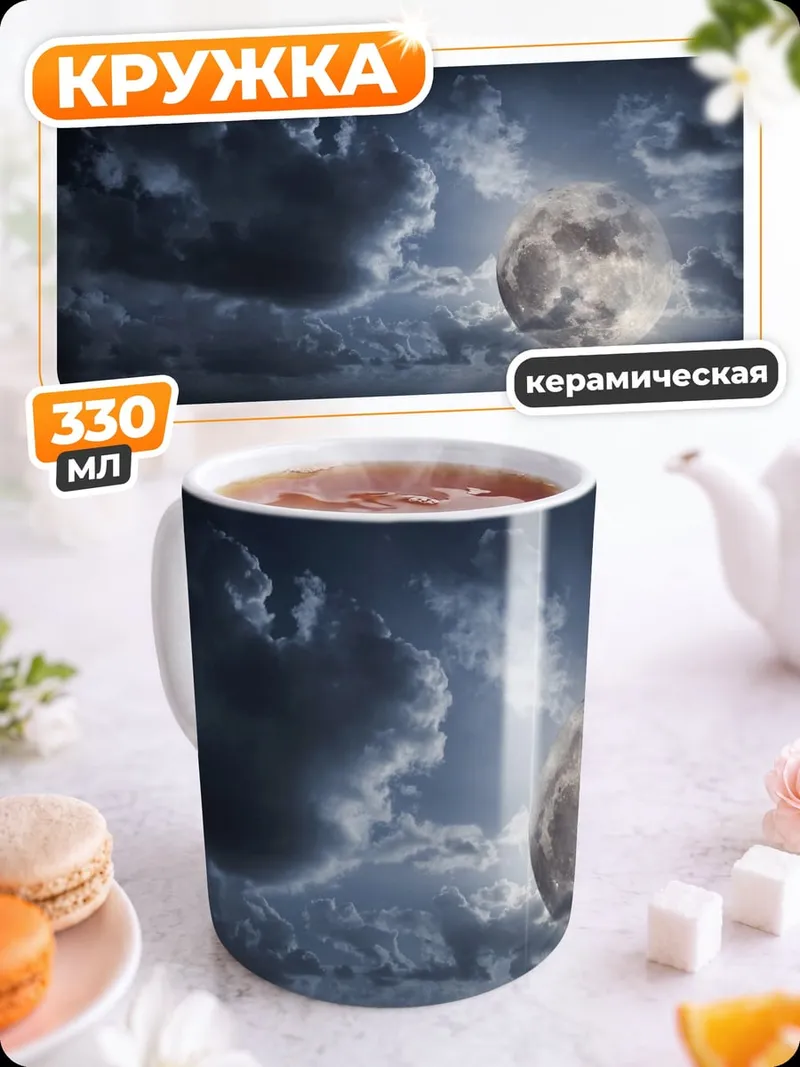 Кружка керамическая Лунная ночь над морем