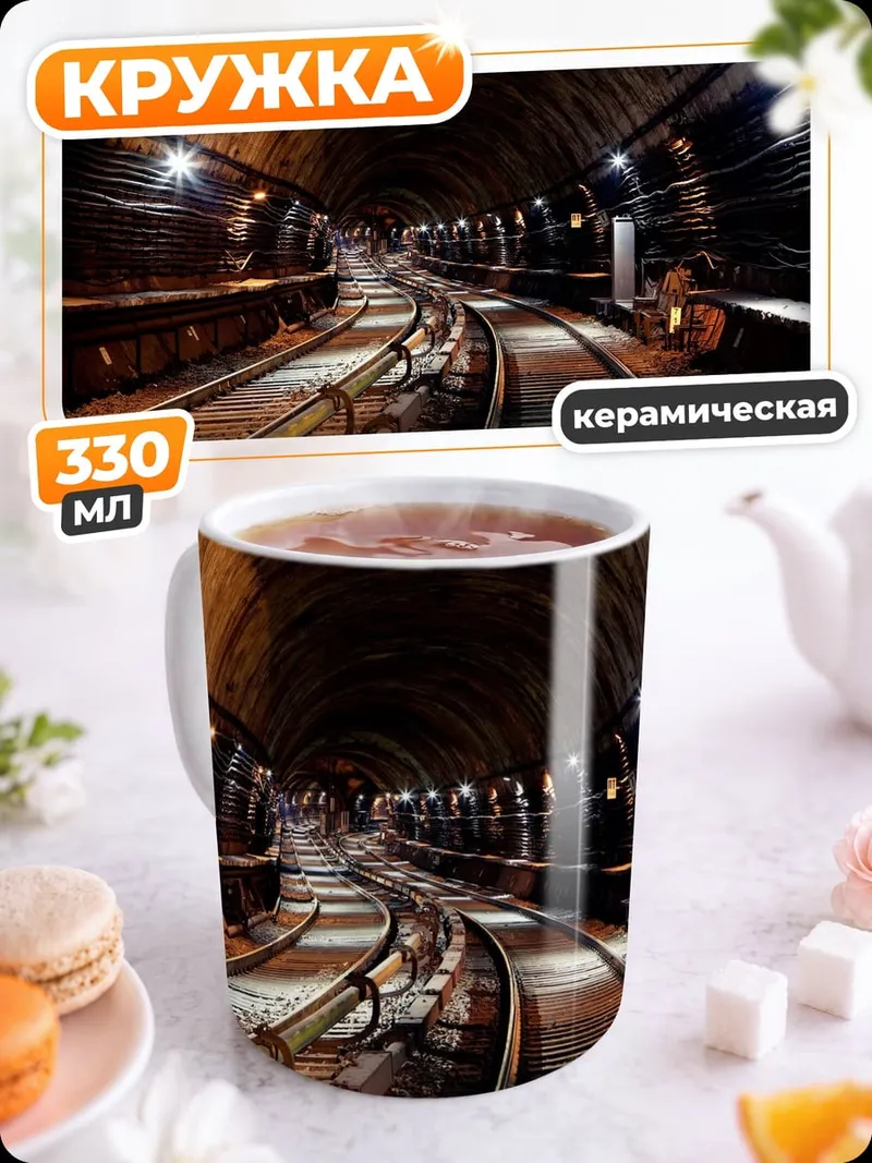 Кружка керамическая Железнодорожный тоннель