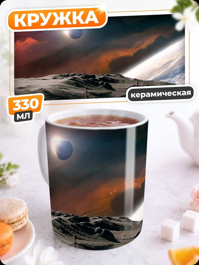 Кружка керамическая Космическая битва планеты