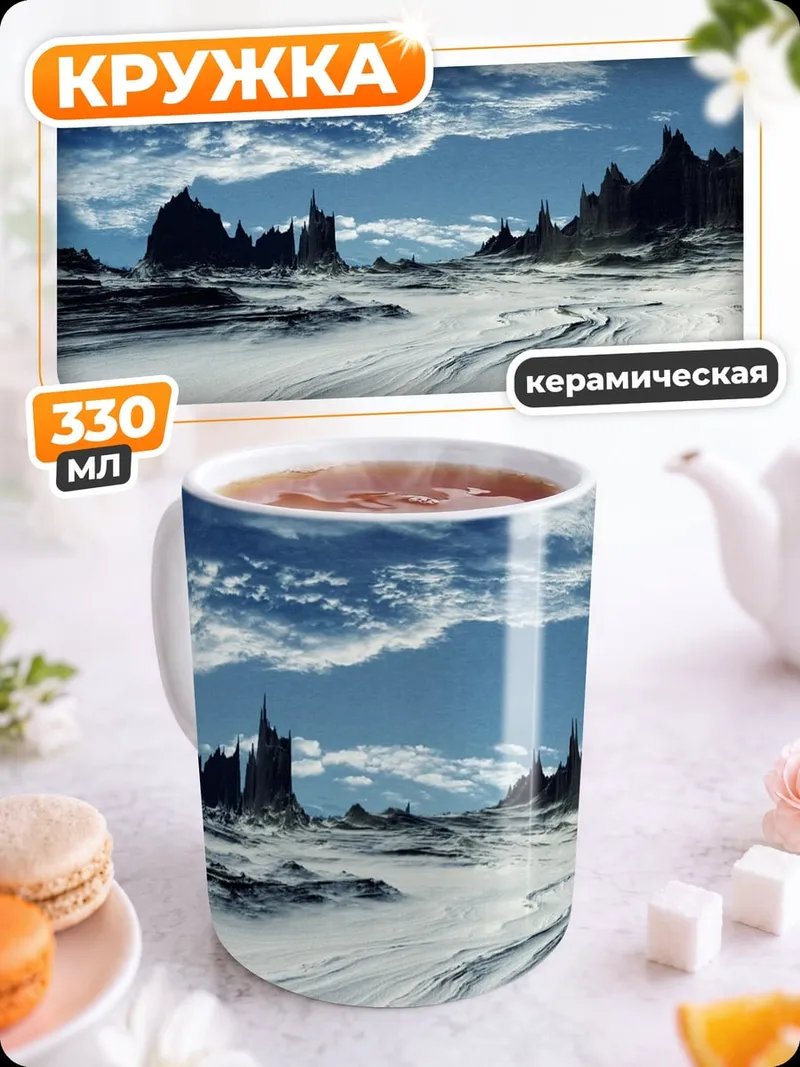 Кружка керамическая ледяные пики неба