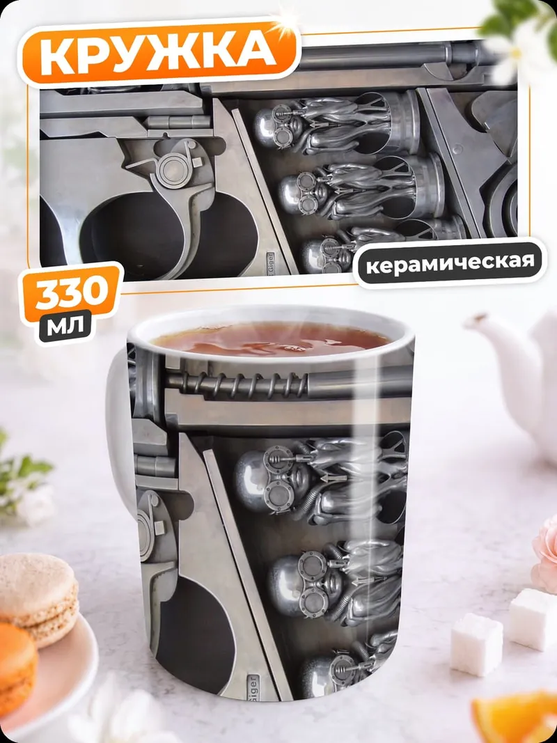 Кружка керамическая Механизм пистолета