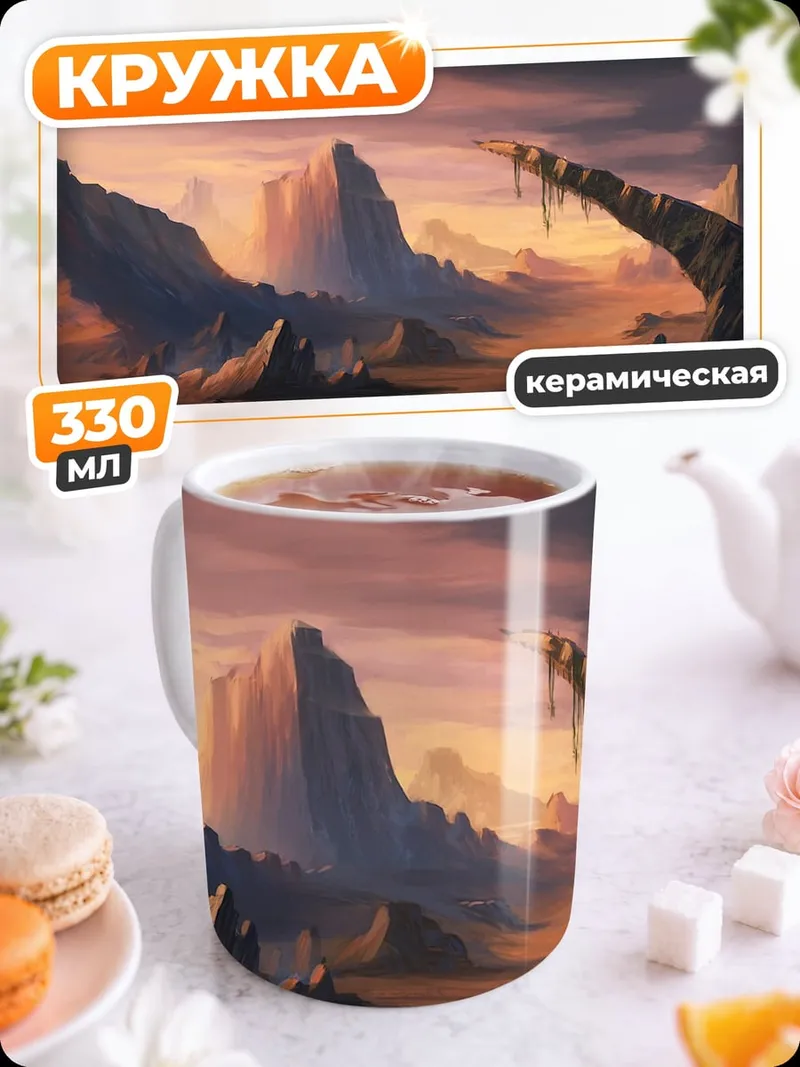 Кружка керамическая Закатный пейзаж