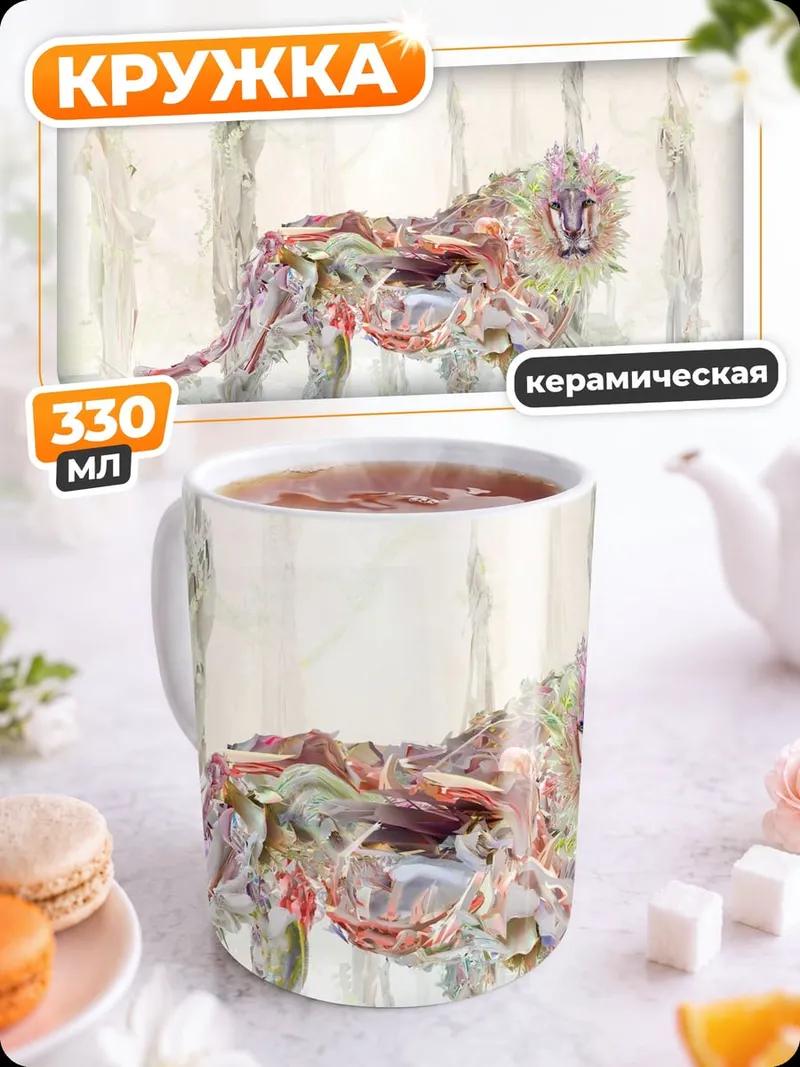 Кружка керамическая Стилизованный лев