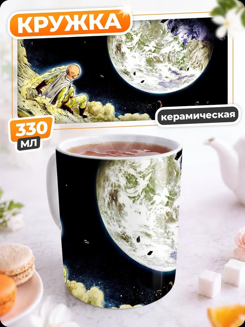 Кружка керамическая старик в космосе