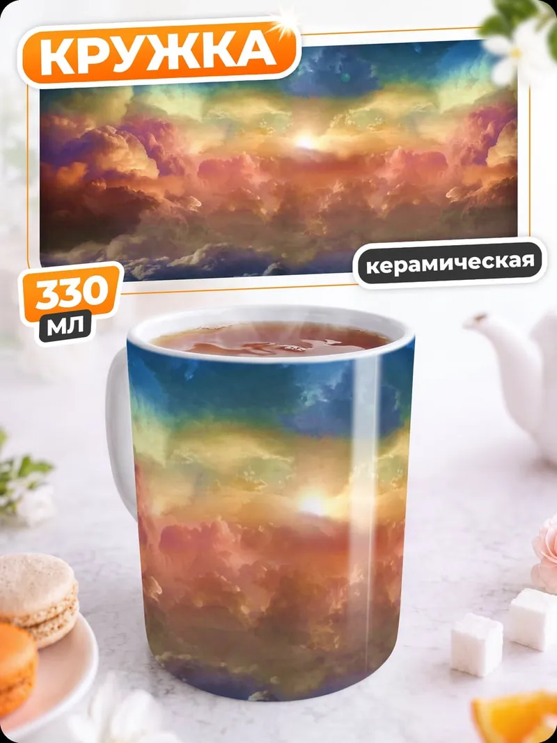 Кружка керамическая небесное царство
