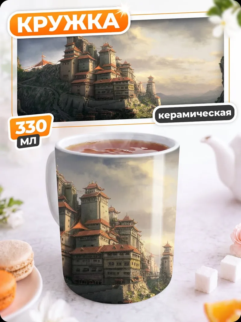 Кружка керамическая Замок на скале