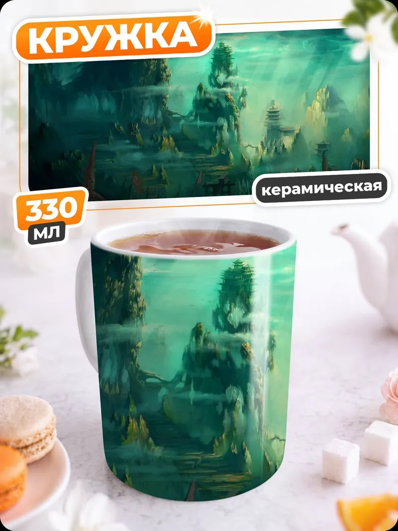 Кружка керамическая Подводный город