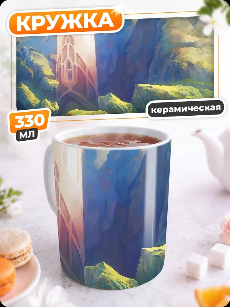 Кружка керамическая Свет в горах