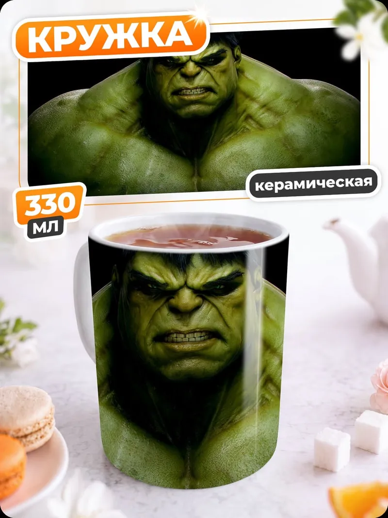 Кружка керамическая Зеленый Халк