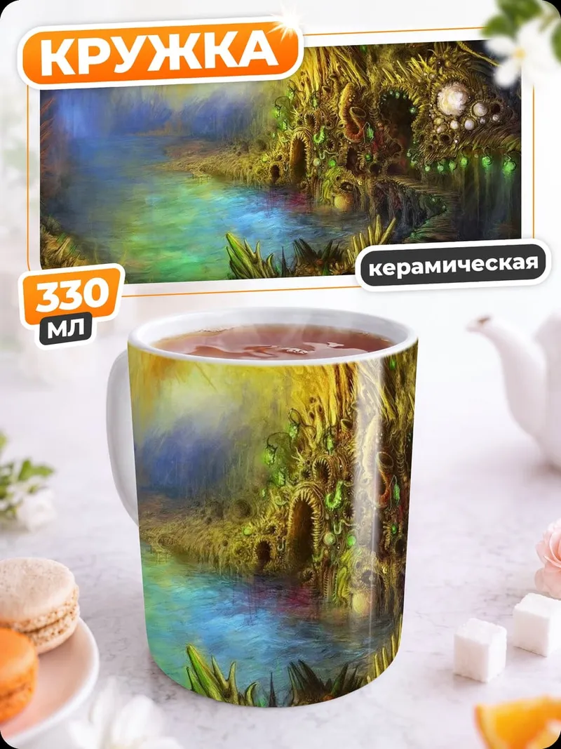 Кружка керамическая фэнтезийный пейзаж