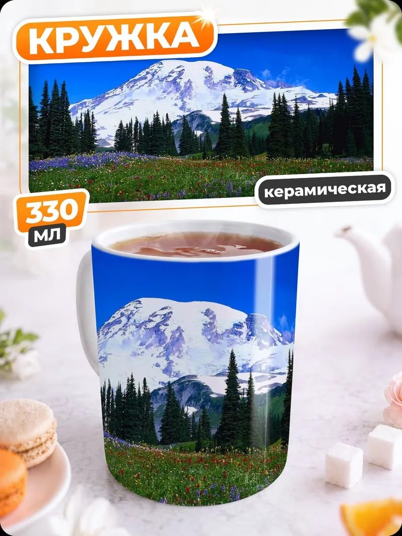 Кружка керамическая Цветочная поляна