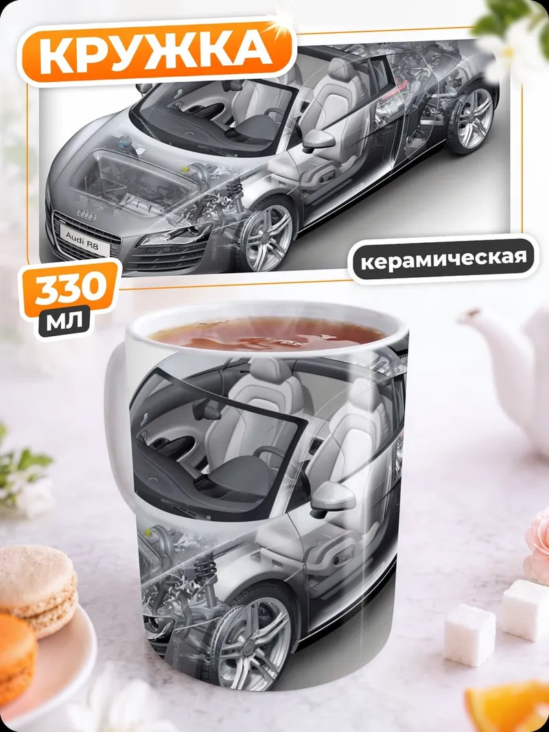 Кружка керамическая Прозрачный спорткар