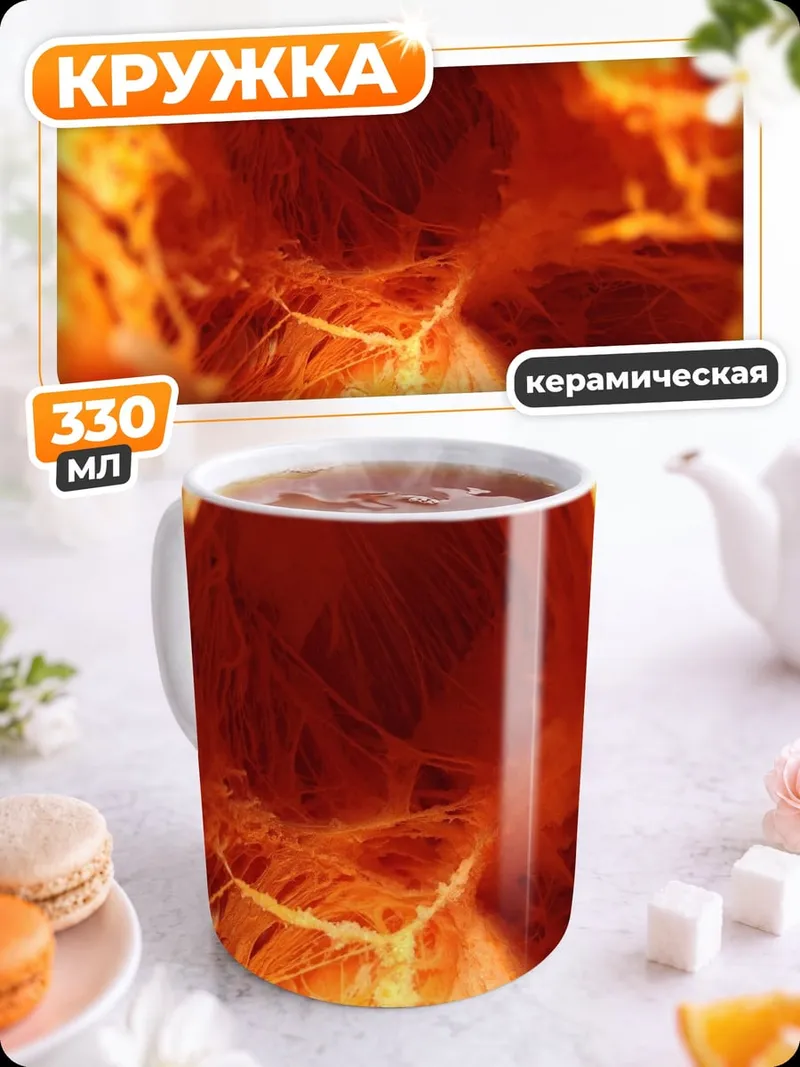 Кружка керамическая абстрактный огонь