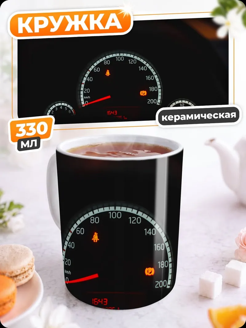 Кружка керамическая Приборная панель автомобиля