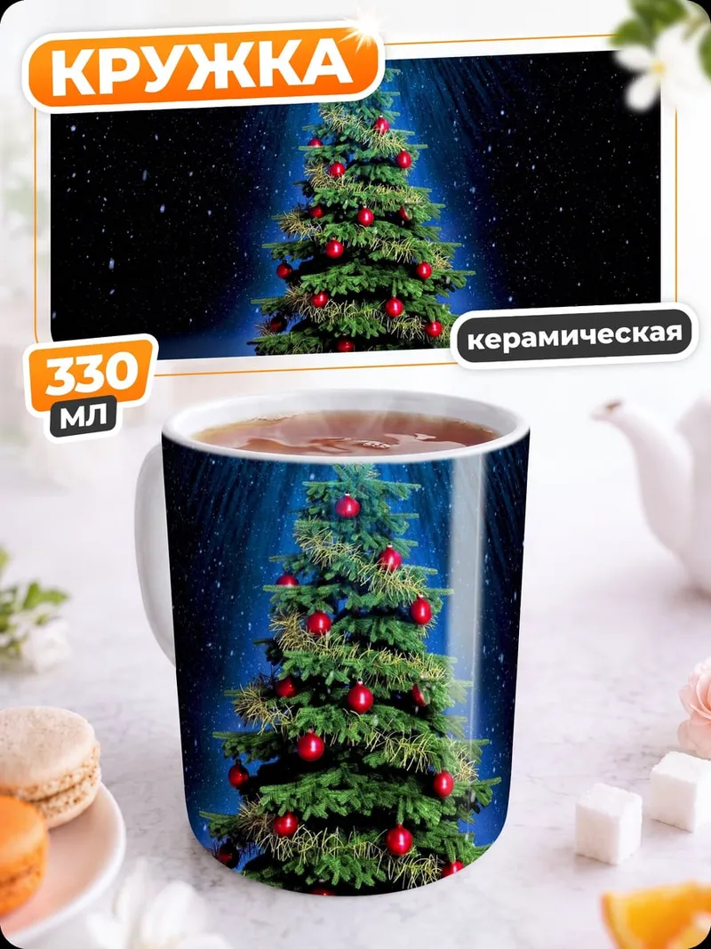 Кружка керамическая Рождественская елка