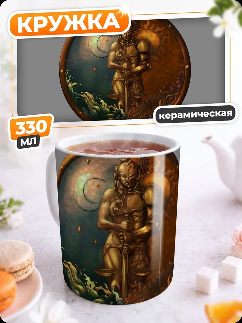 Кружка керамическая Круглый щит бога