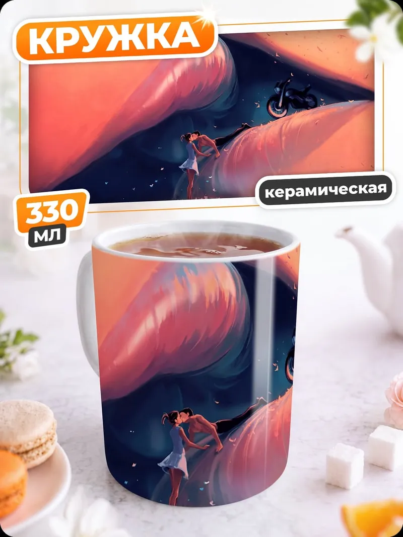Кружка керамическая Поцелуй с космосом