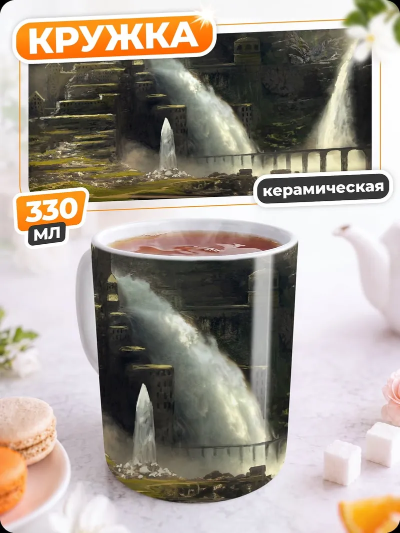 Кружка керамическая Водопады в джунглях