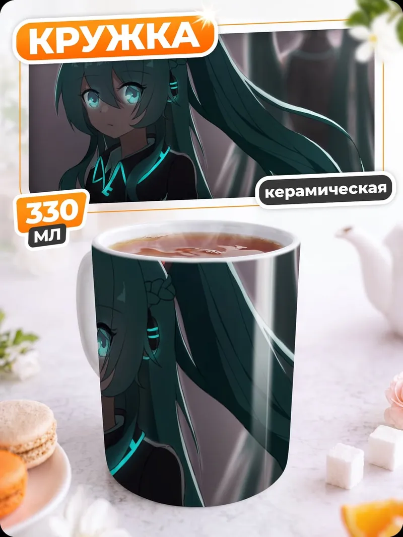 Кружка керамическая Мрачная Мику