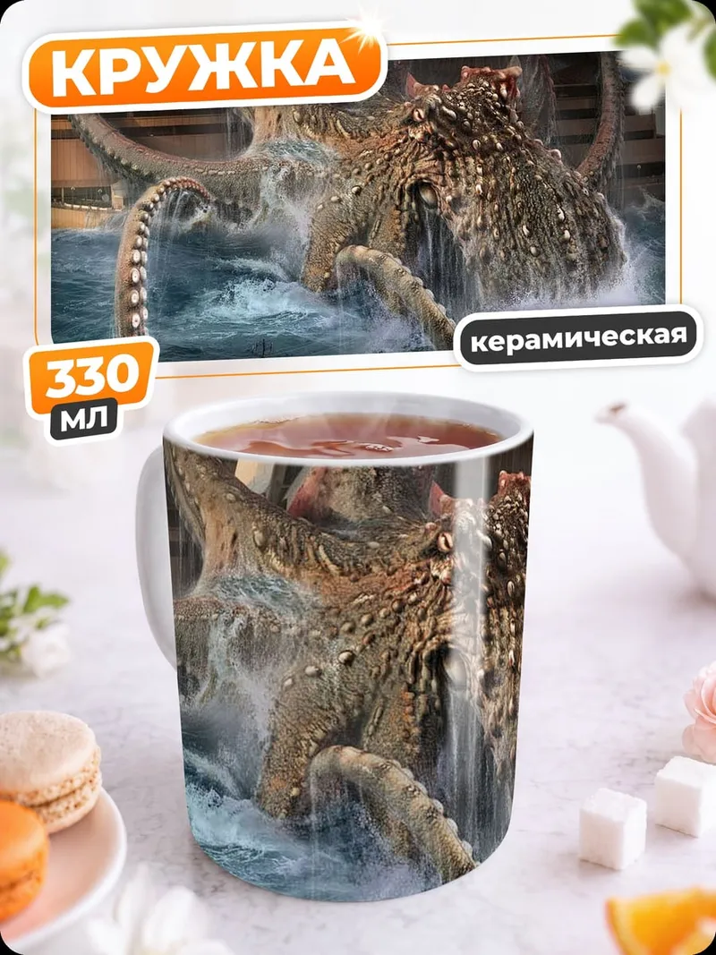 Кружка керамическая кракен атакует город