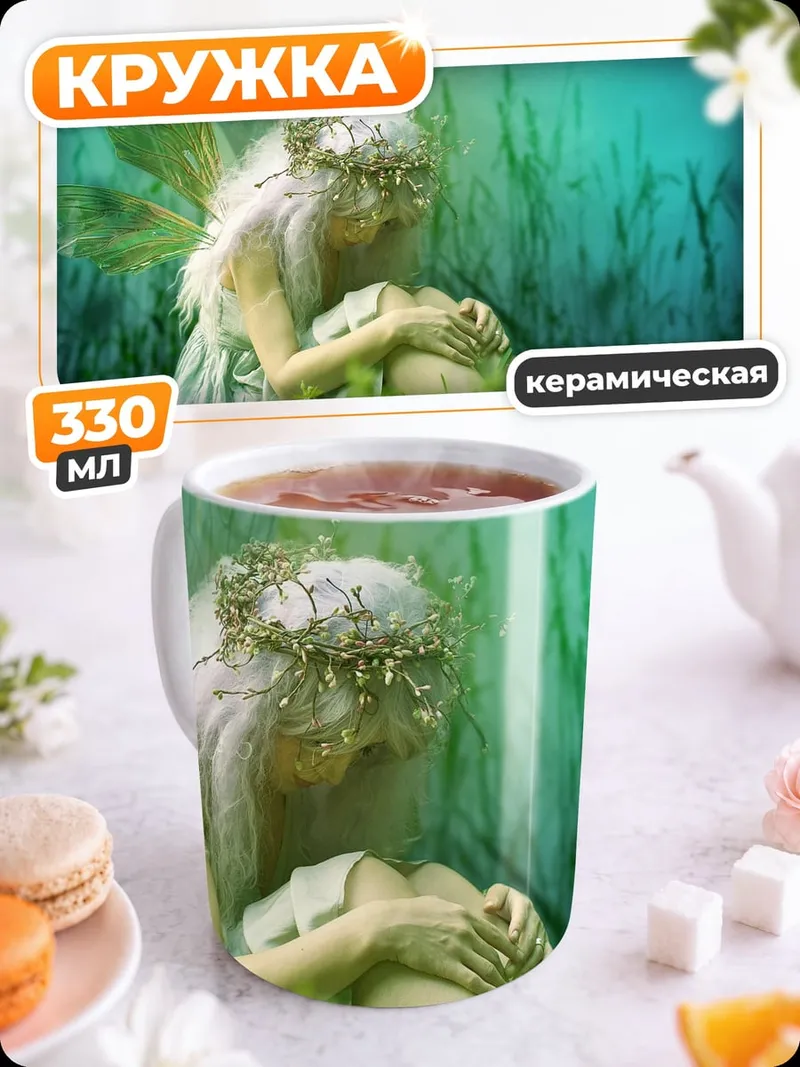 Кружка керамическая Сидящая фея