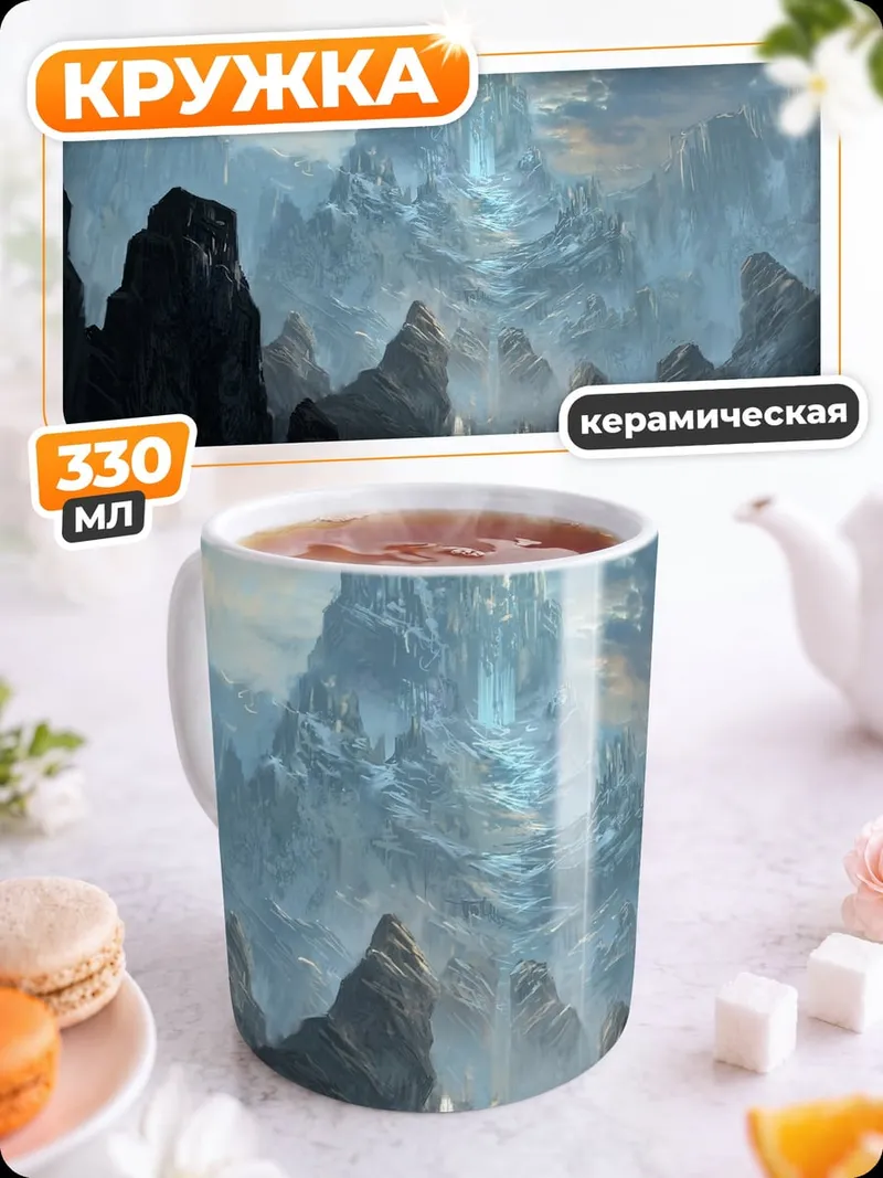 Кружка керамическая Фэнтезийные горы